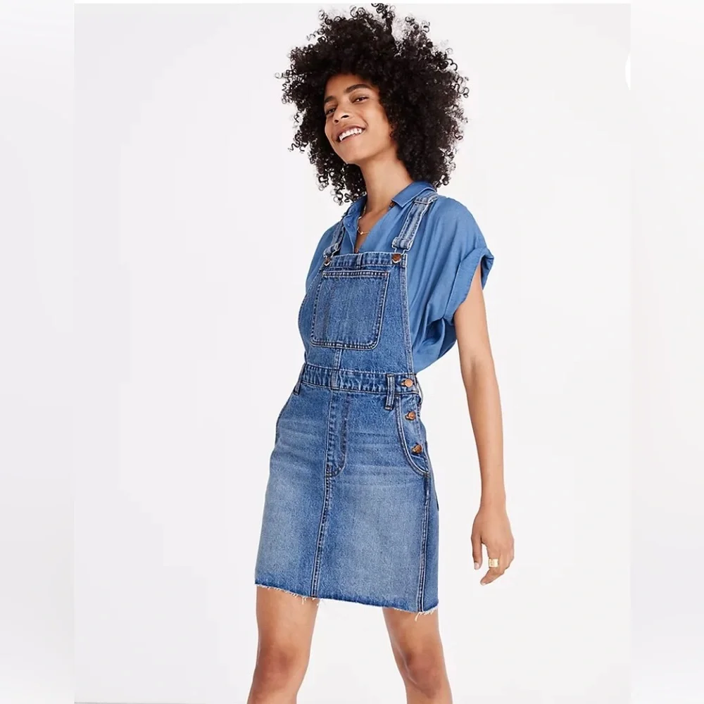 NWOT Madewell Medium Wash Denim Overall Dress - Picture 1 of 5